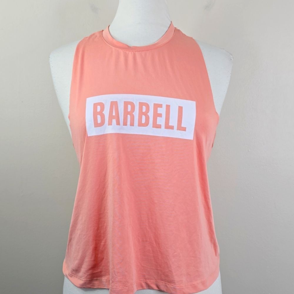 Barbell Womens Peach Racerback Sleeveless Tank Top Large